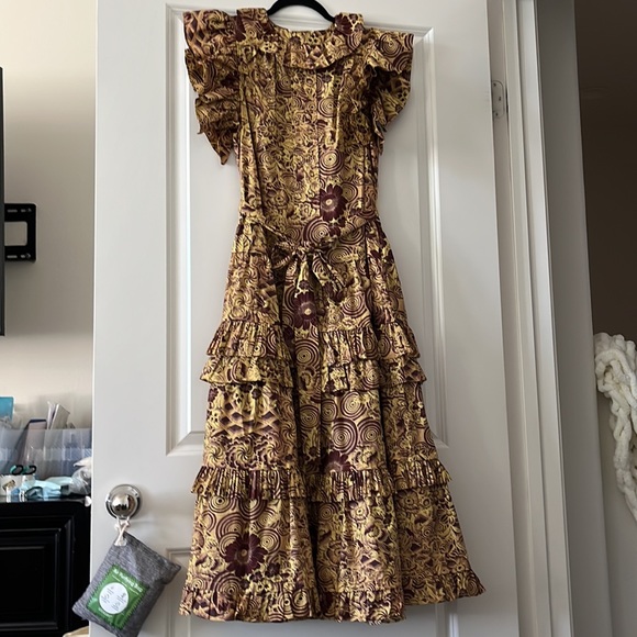 Elsie Tiered Floral Waist-Tie Midi Dress - Picture 4 of 11